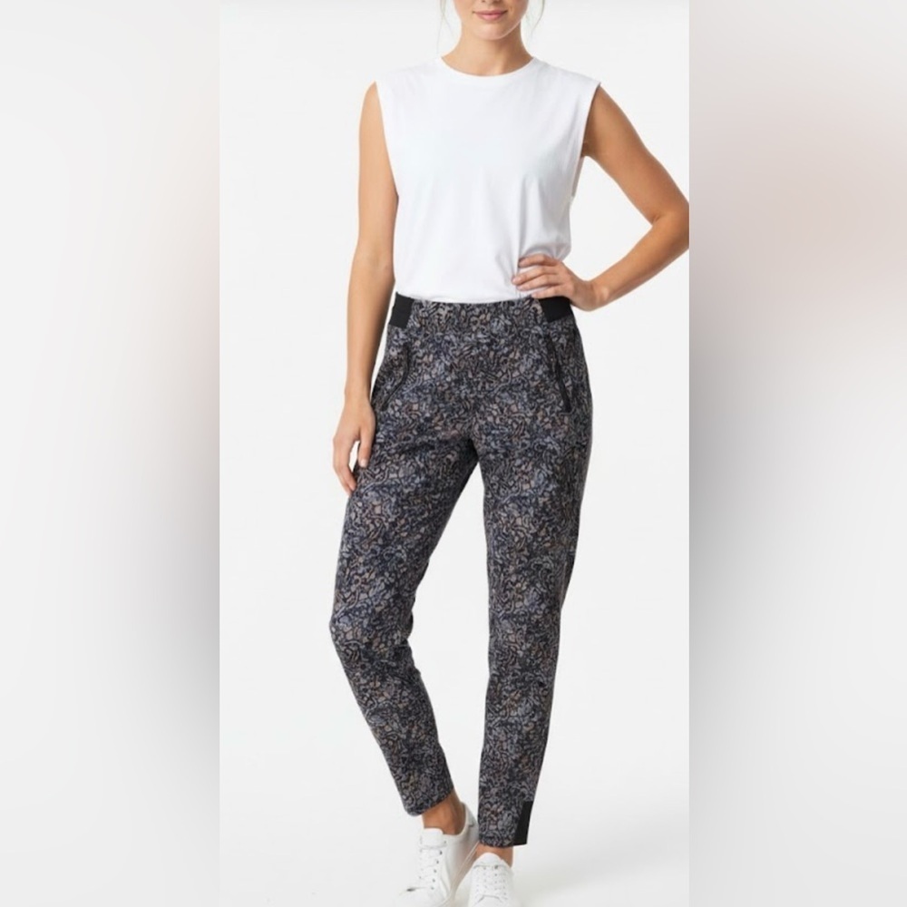Athleta Black/Soft Pink  Jogger Track Pants with Elastic Waistband